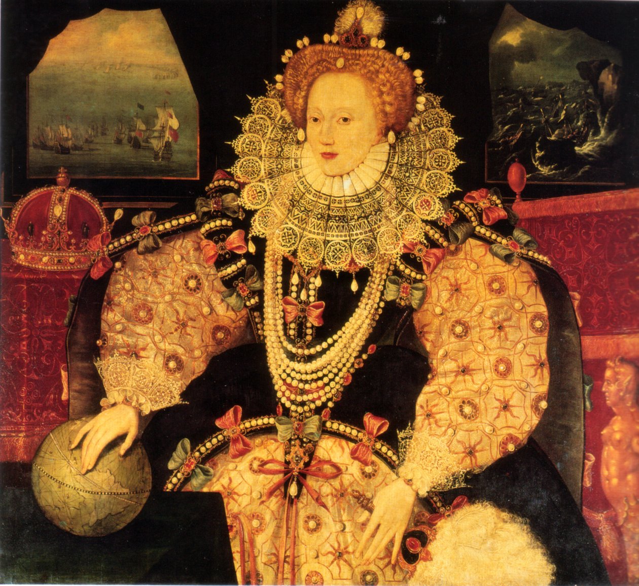 I. Erzsébet angol, az Armada Portré, esetleg Sir Francis Drake megbízásából alkotó: Unknown