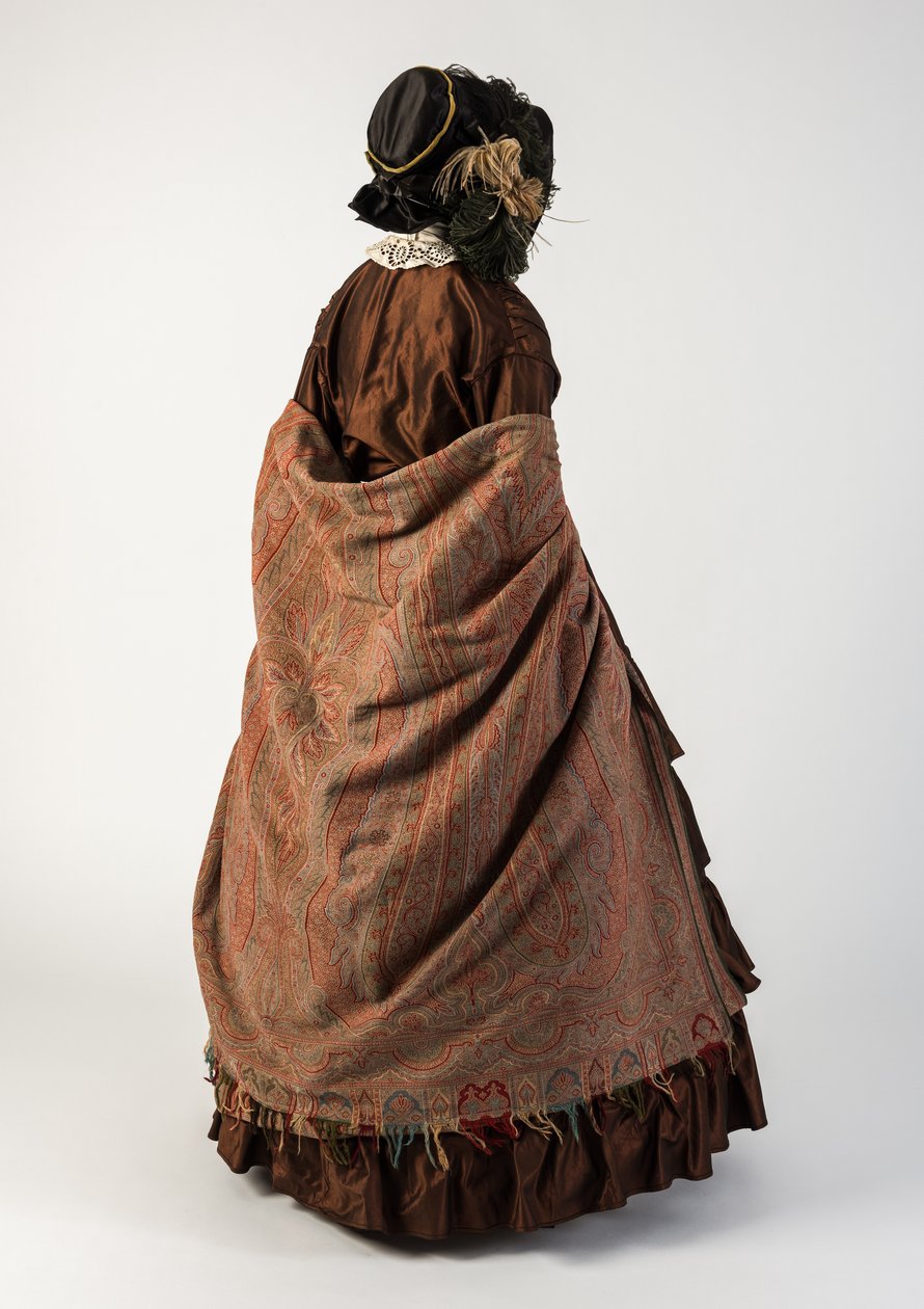 Többszínű szőtt gyapjúkendő, 1850-es évek (gyapjú) alkotó: Unbekannt Unbekannt