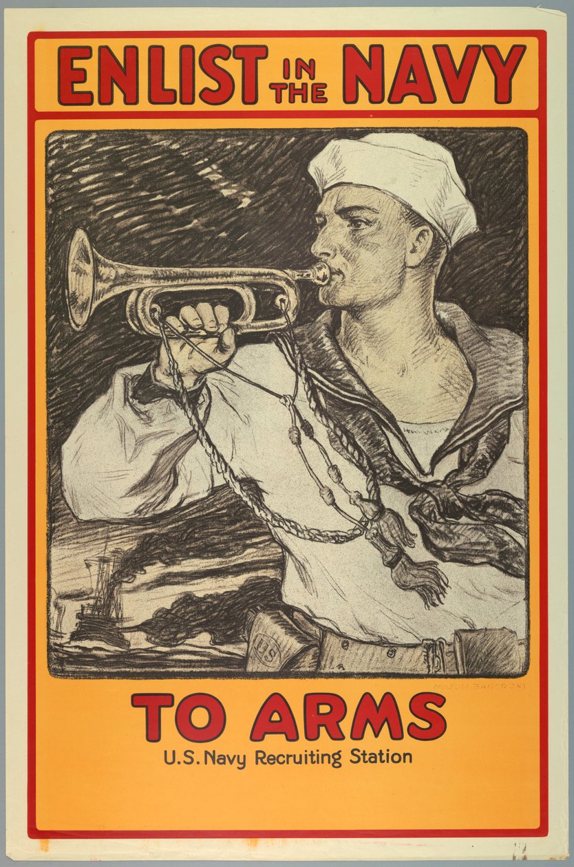 Plakát, Bevonulás a haditengerészetbe, 1917 alkotó: Unknown