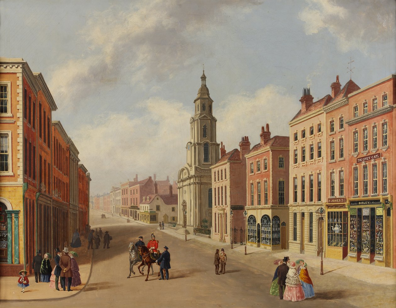 St Nicholas Church és Foregate Street, Worcester, 1850 körül alkotó: Unbekannt Unbekannt