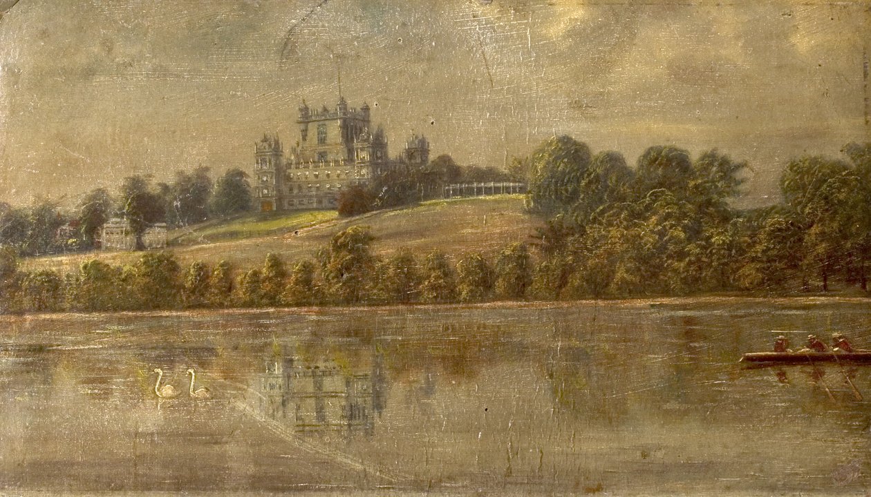 Wollaton Hall, Nottingham, a tótól, 1890 körül alkotó: Unknown