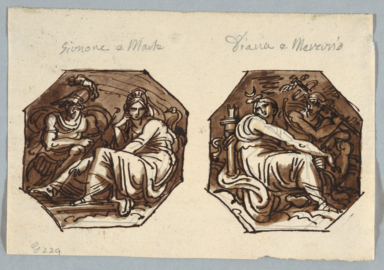 Mars és Juno; Mercury és Diana az Átlós kompozícióban alkotó: Unknown