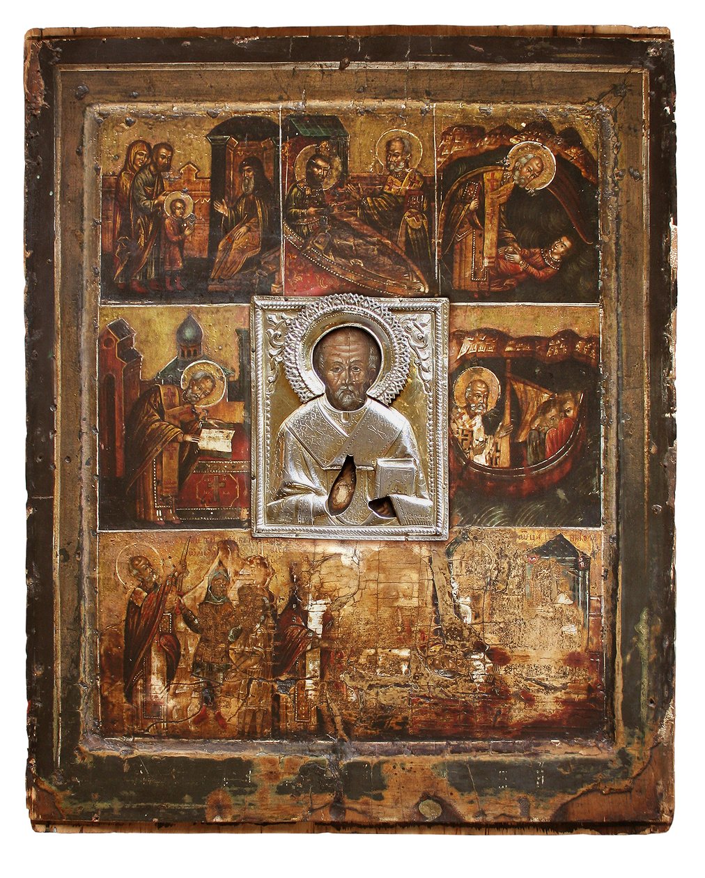 Velikorezkaya ikon of Hl. Nikolaus, Oroszország Velikoretskaya Szent Miklós csodatévő ikonja alkotó: Unknown