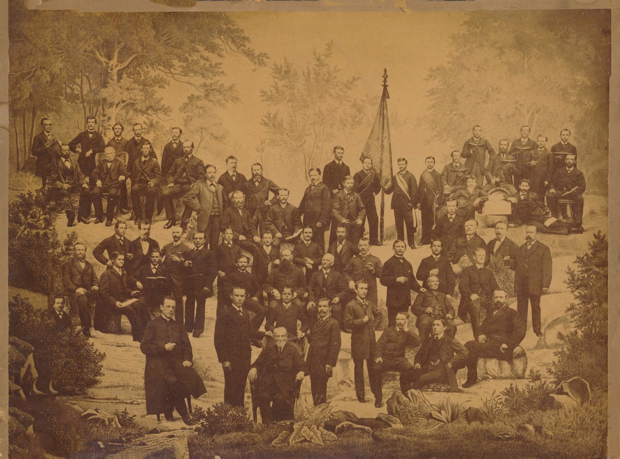 Oberursel Gesellenverein 1881 Panorámafotó Wilhelm Tripp főpásztorral alkotó: Unknown