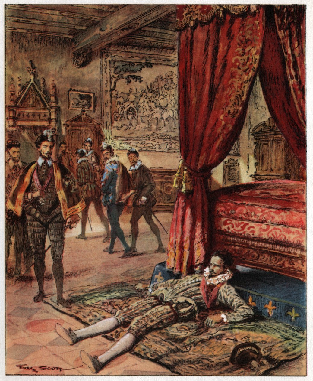 Guise hercegének meggyilkolása. Henry of Guise meggyilkolása. alkotó: Unknown