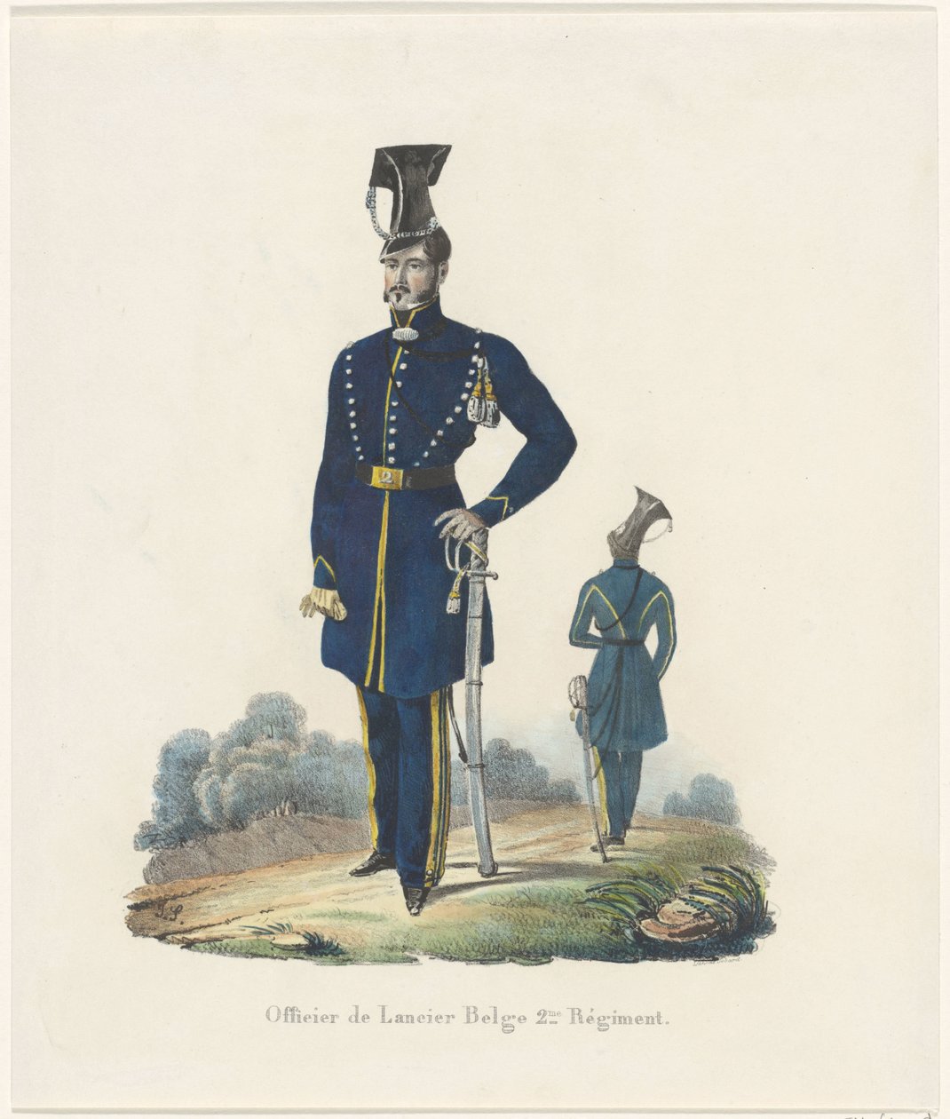 Belga zsinór, 1830 A belga Lancer 2. ezred tisztje (cím a tárgyon) alkotó: Unknown