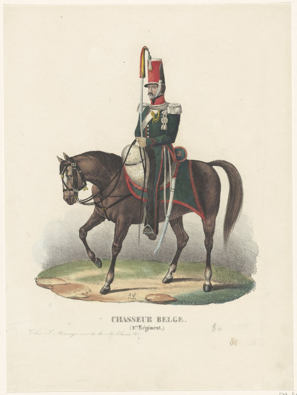 Belga önkéntes vadász, 1830 Chasseur Belge (2.me Régiment) (cím a tárgyon) alkotó: Unknown