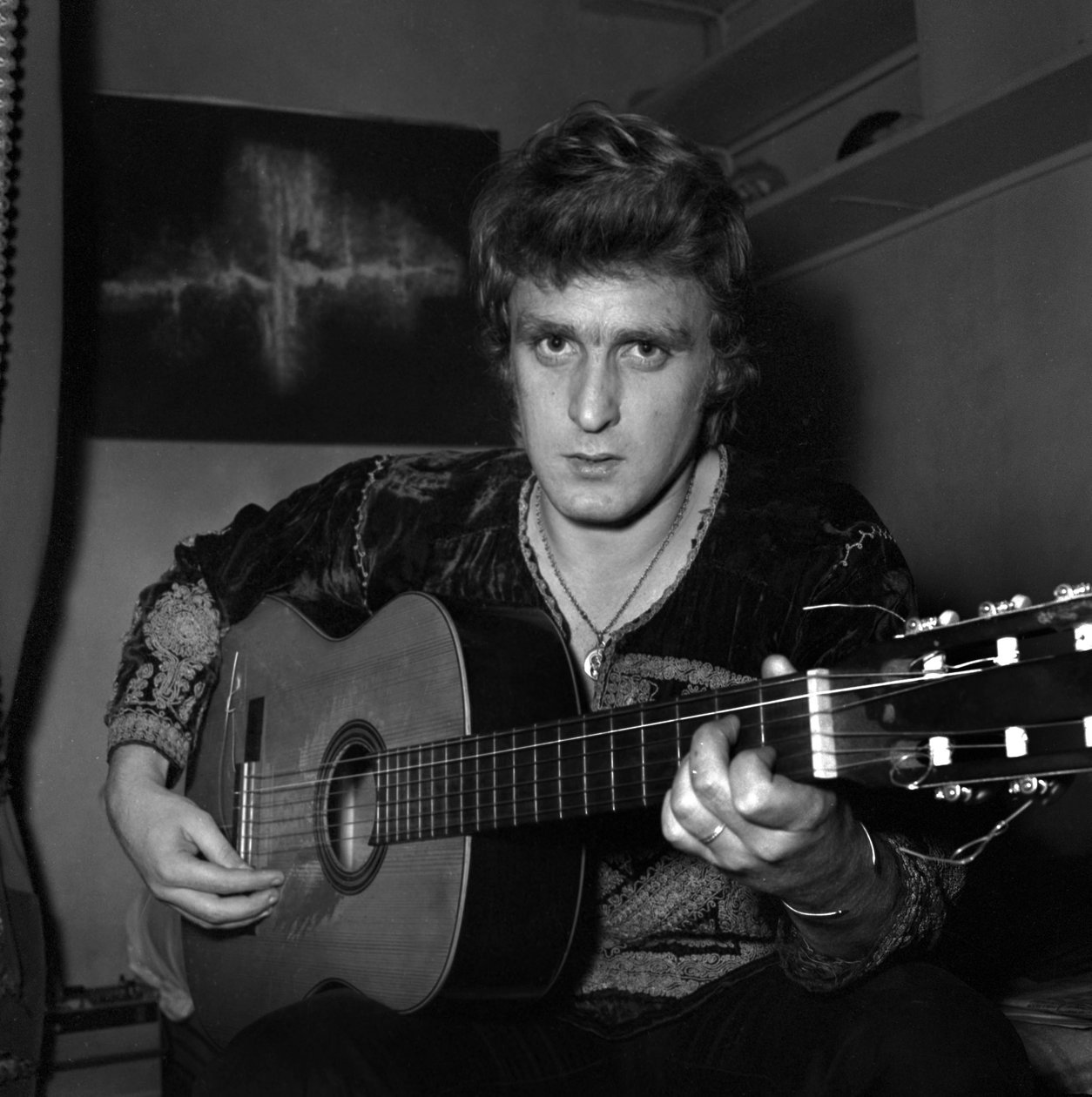 Christophe francia énekes (Daniel Bevilacqua) otthon vásznat fest, 1969. november 18. alkotó: Unknown