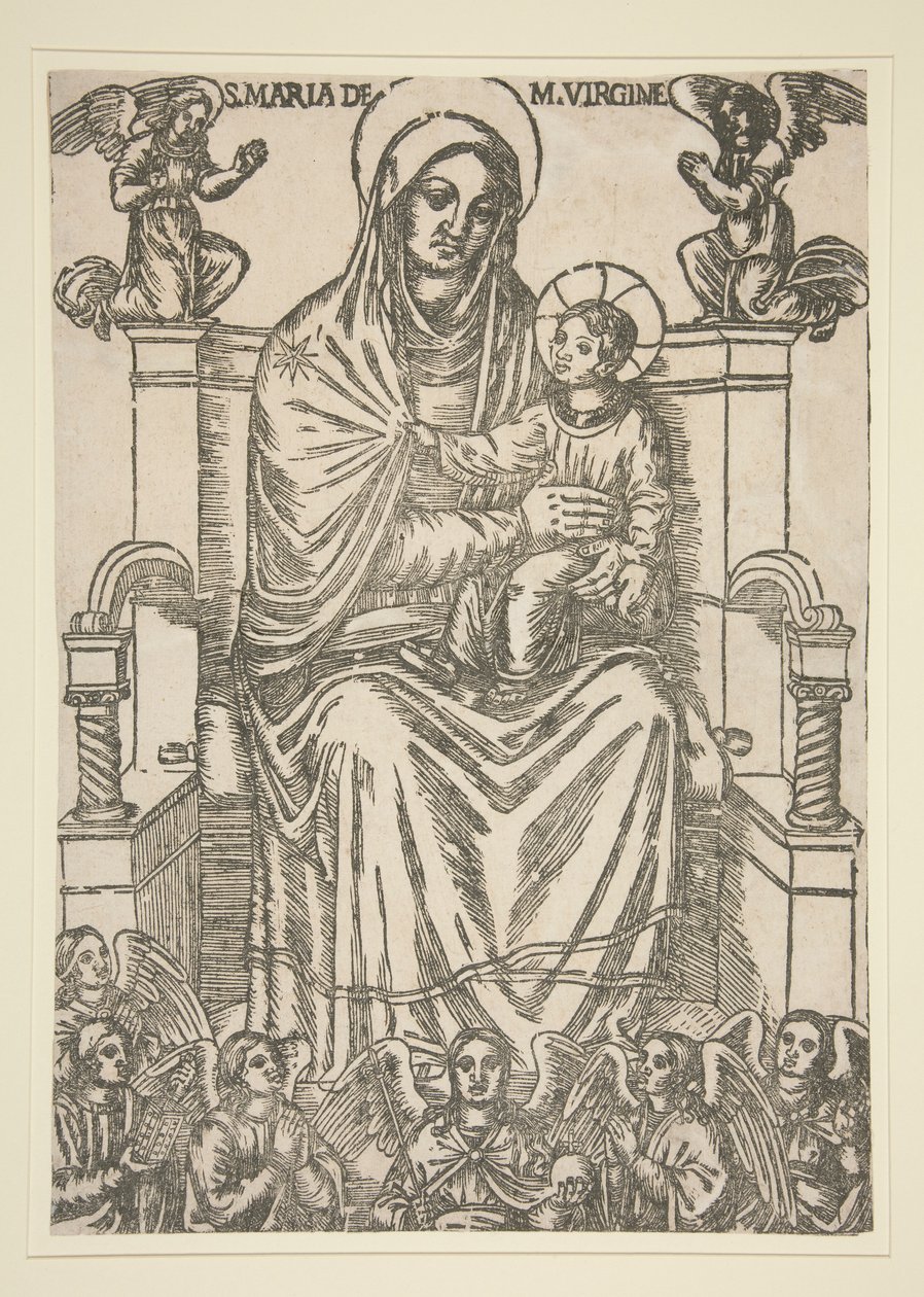 Madonna és gyermek trónolt alkotó: Unknown