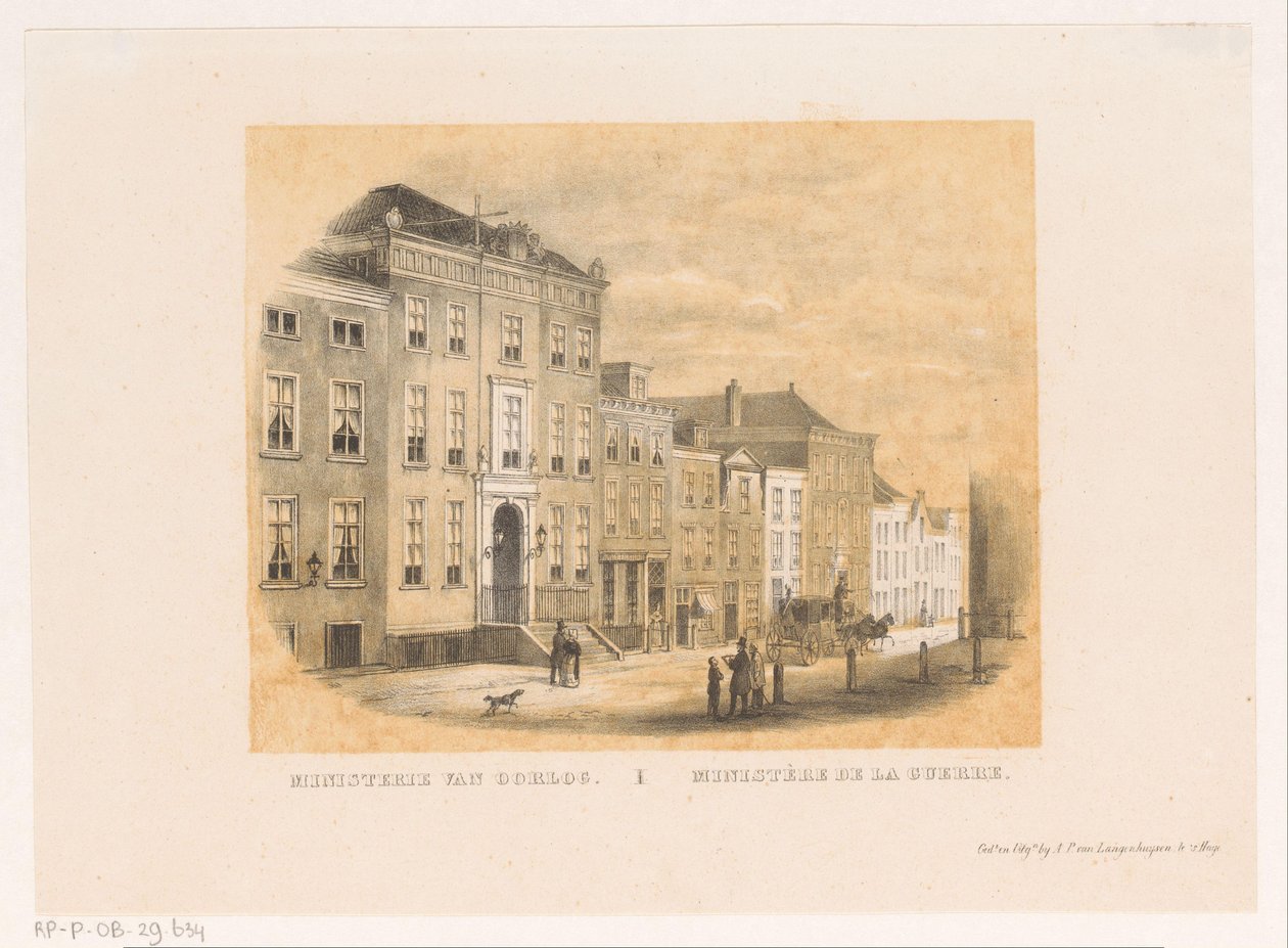 Régi hadügyminisztérium Hágában Hadügyminisztérium / Ministère de la Guerre (cím a tárgyon) alkotó: Unknown