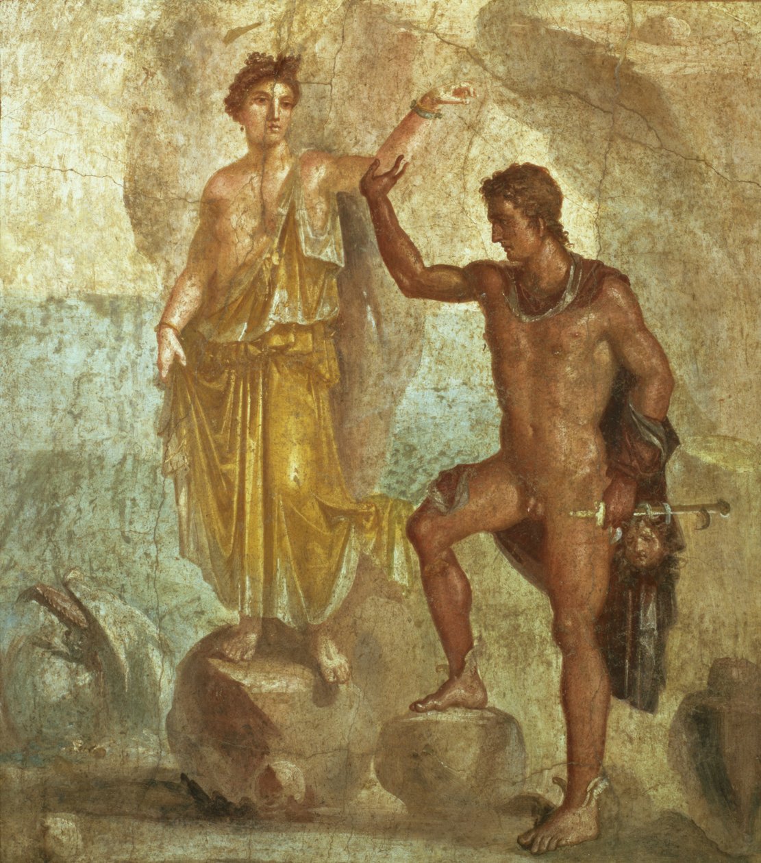 Perseus felszabadítja Andromédát, a Castor és Pollux házából, Pompei, 4. dekorációs stílus, i.sz. 50-79 körül alkotó: Unknown