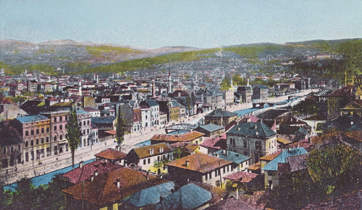 Szarajevót és az Appel rakpartot ábrázoló képeslap, 1913 alkotó: Unknown