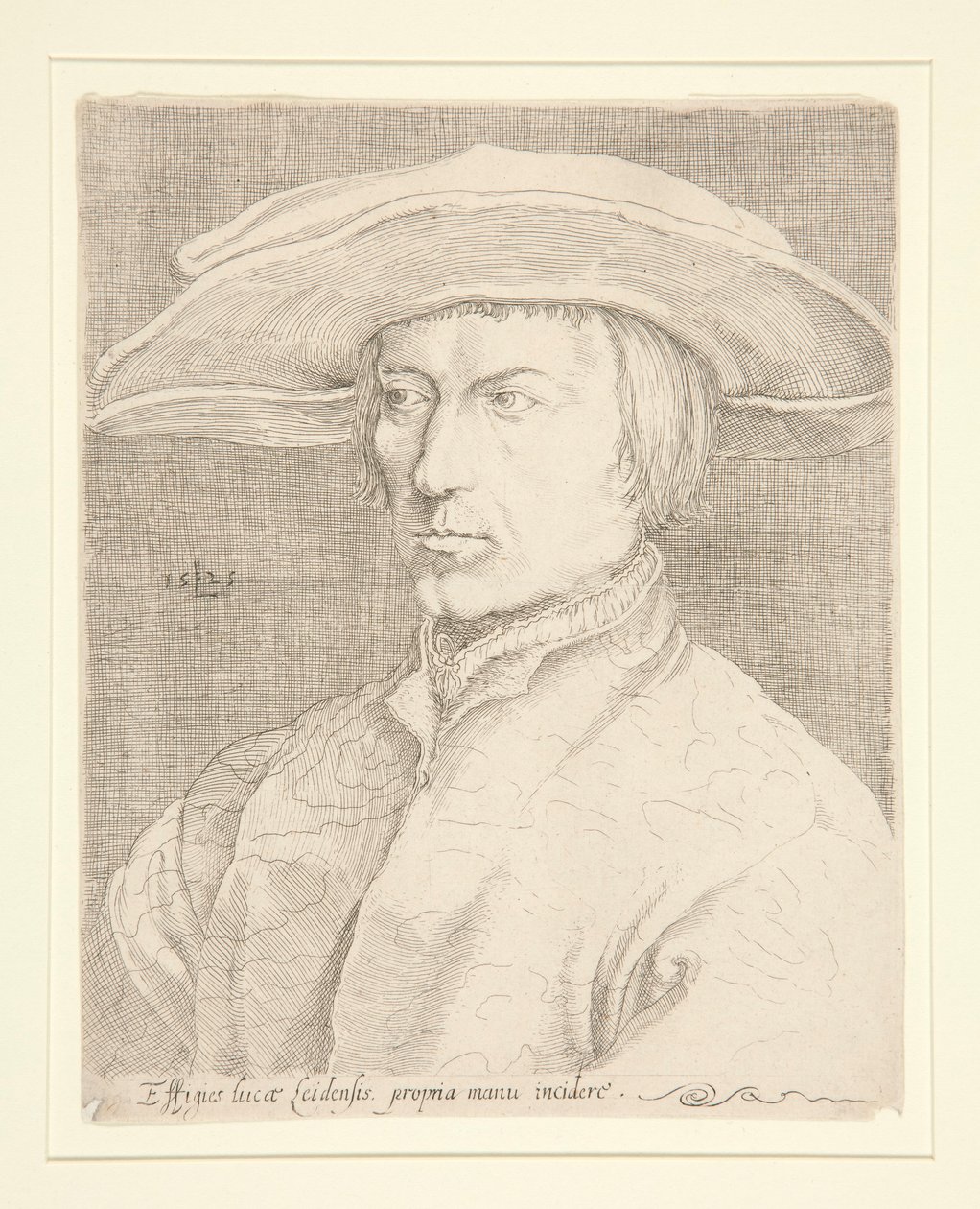 A művész önarcképe, 1525 [Férfi portré, ún. Lucas van Leyden, önarckép] alkotó: Unknown