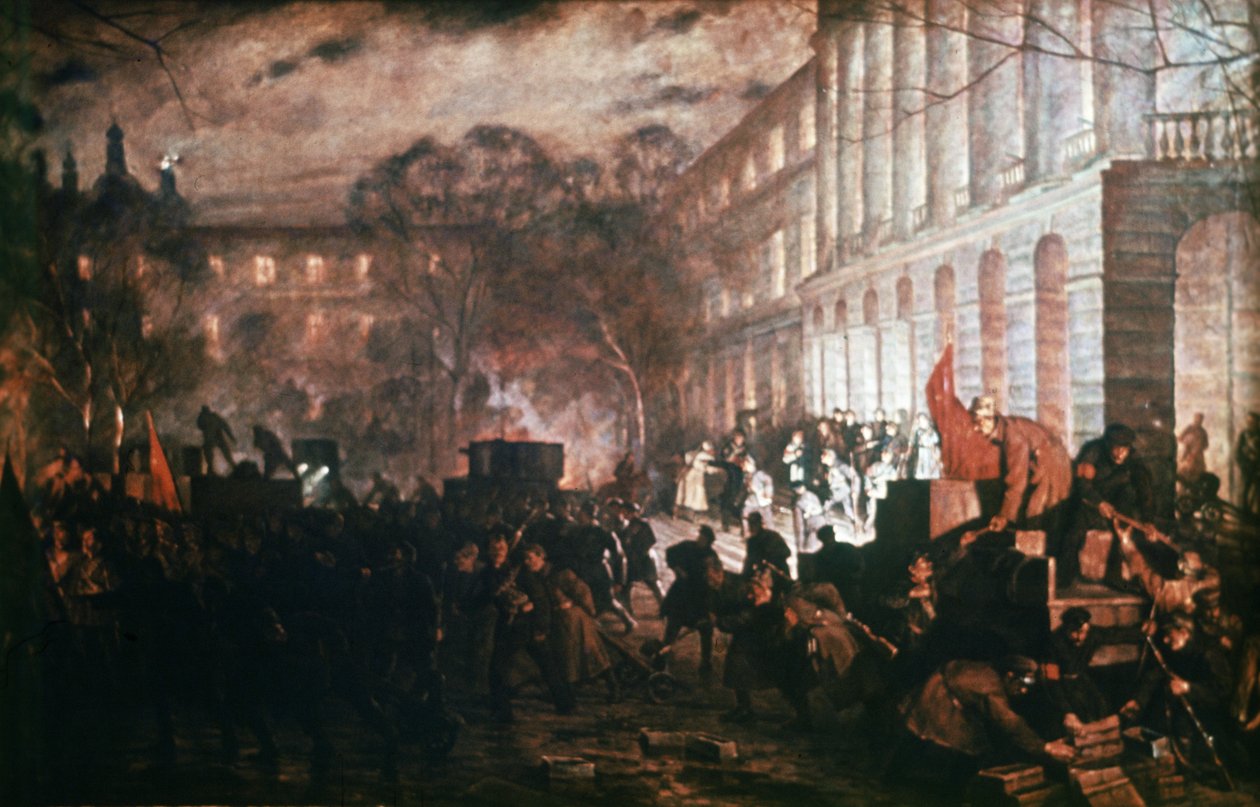 Szmolnij Intézet - Októberi Forradalom Főhadiszállása, Petrograd, 1917, V. Kuznyecov festménye. alkotó: Unknown