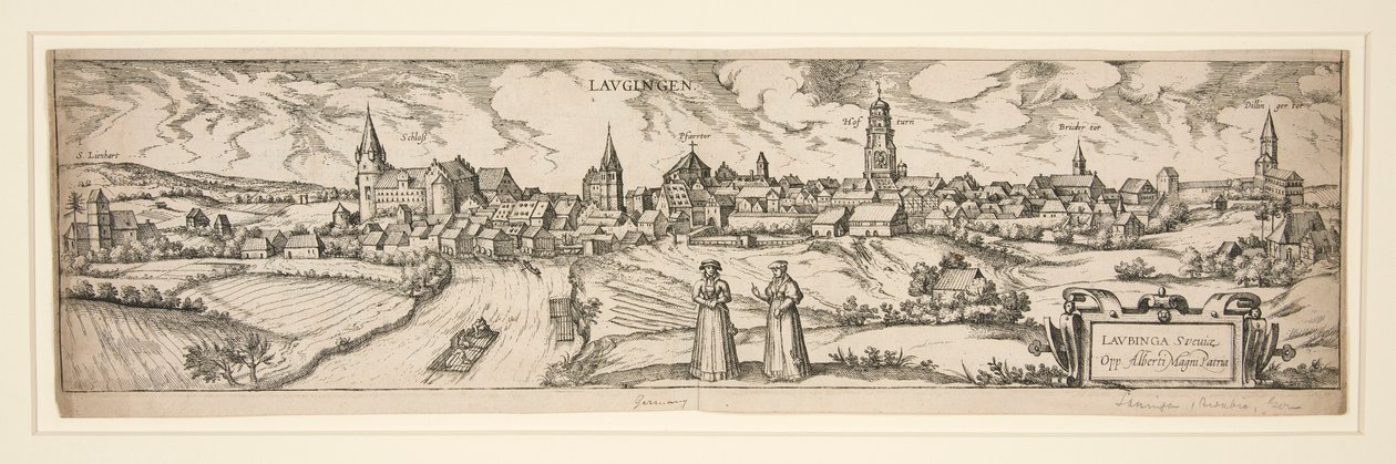 Cím nélkül (Schloss Lienhart stb. LAUGEN városképe) alkotó: Unknown