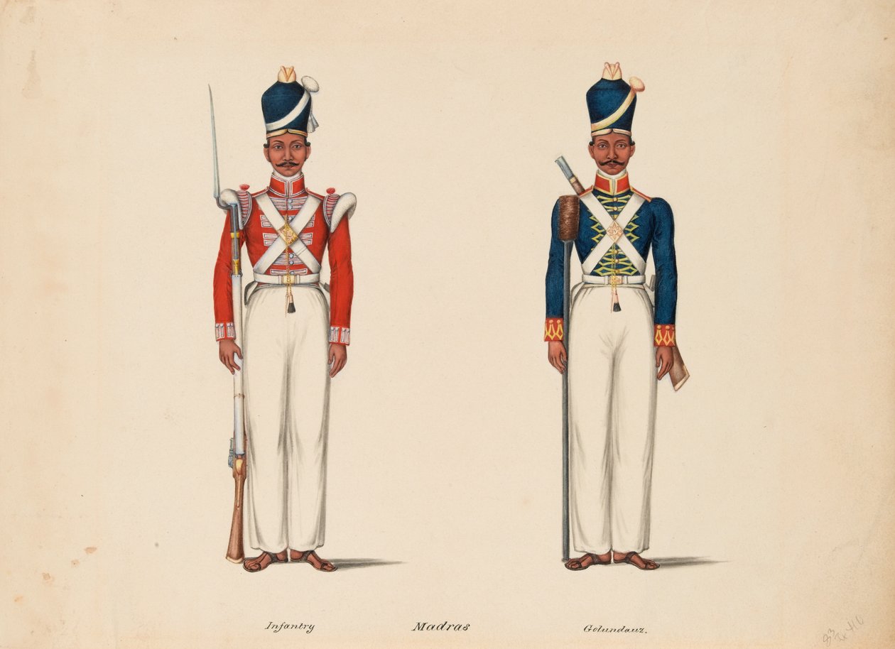 10. madrasi bennszülött gyalogság és a madrasi tüzérség alkotó: Unknown artist