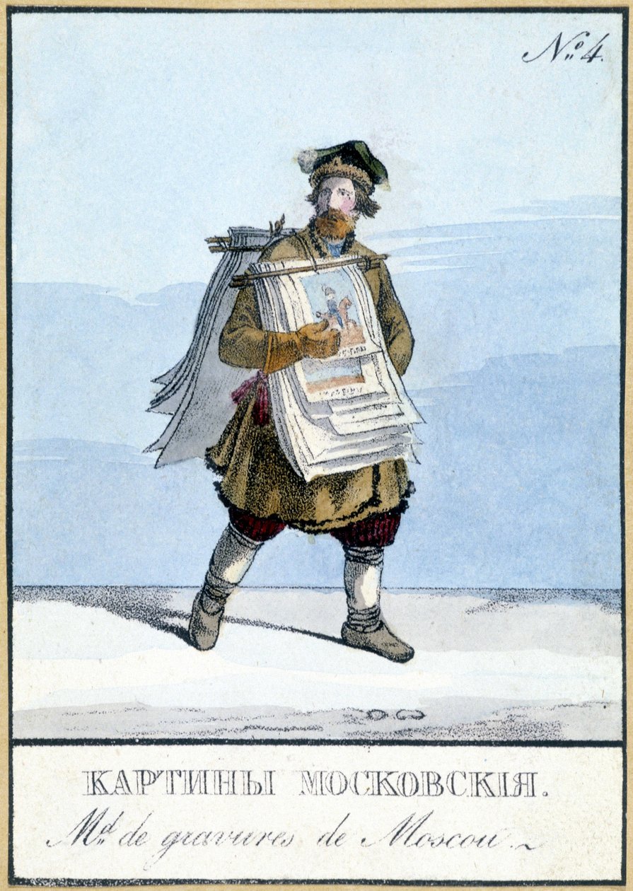 századi moszkvai metszetkereskedő. 19. századi illusztráció. alkotó: Unknown artist