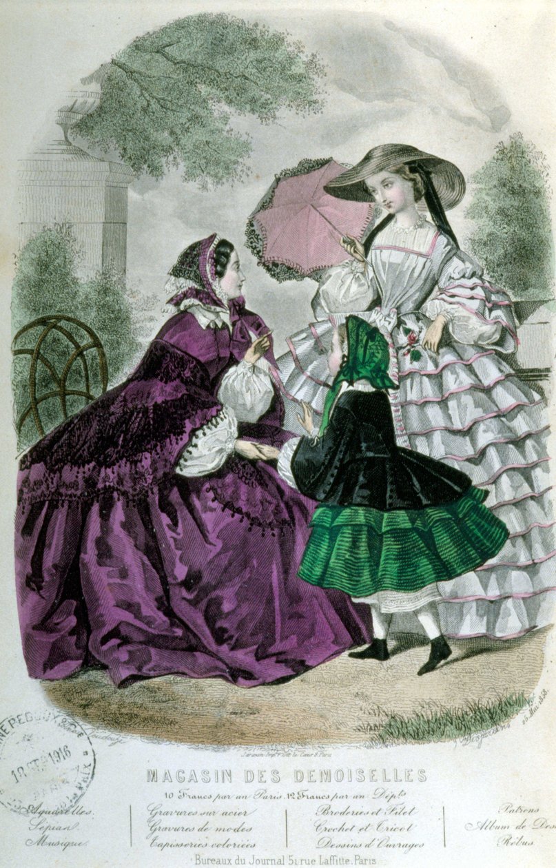 2 nő és 1 lány – a „” Magazine des Demoiselles”-ben” alkotó: Unknown artist