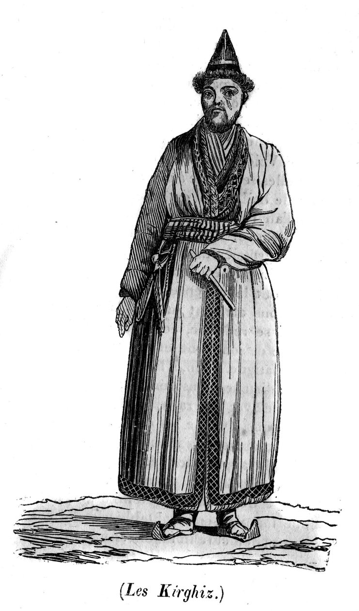 Egy kirgiz a XIX. Az ókor óta élt török nép a Jenissei középső völgyében (Kirgizisztán vagy Kirgizisztán vagy Kirgizisztán) alkotó: Unknown artist