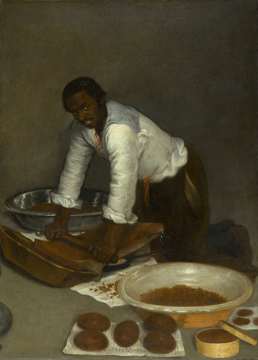 Egy férfi, aki csokit kapar, 1680-1780 körül (olaj, vászon) alkotó: Unknown artist