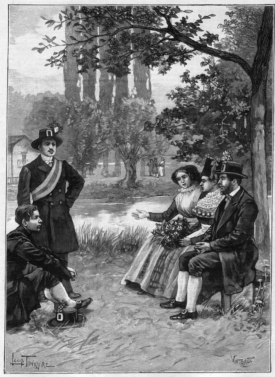 Vasárnap a Wendéknél - metszet 1897 - Wendes alkotó: Unknown artist