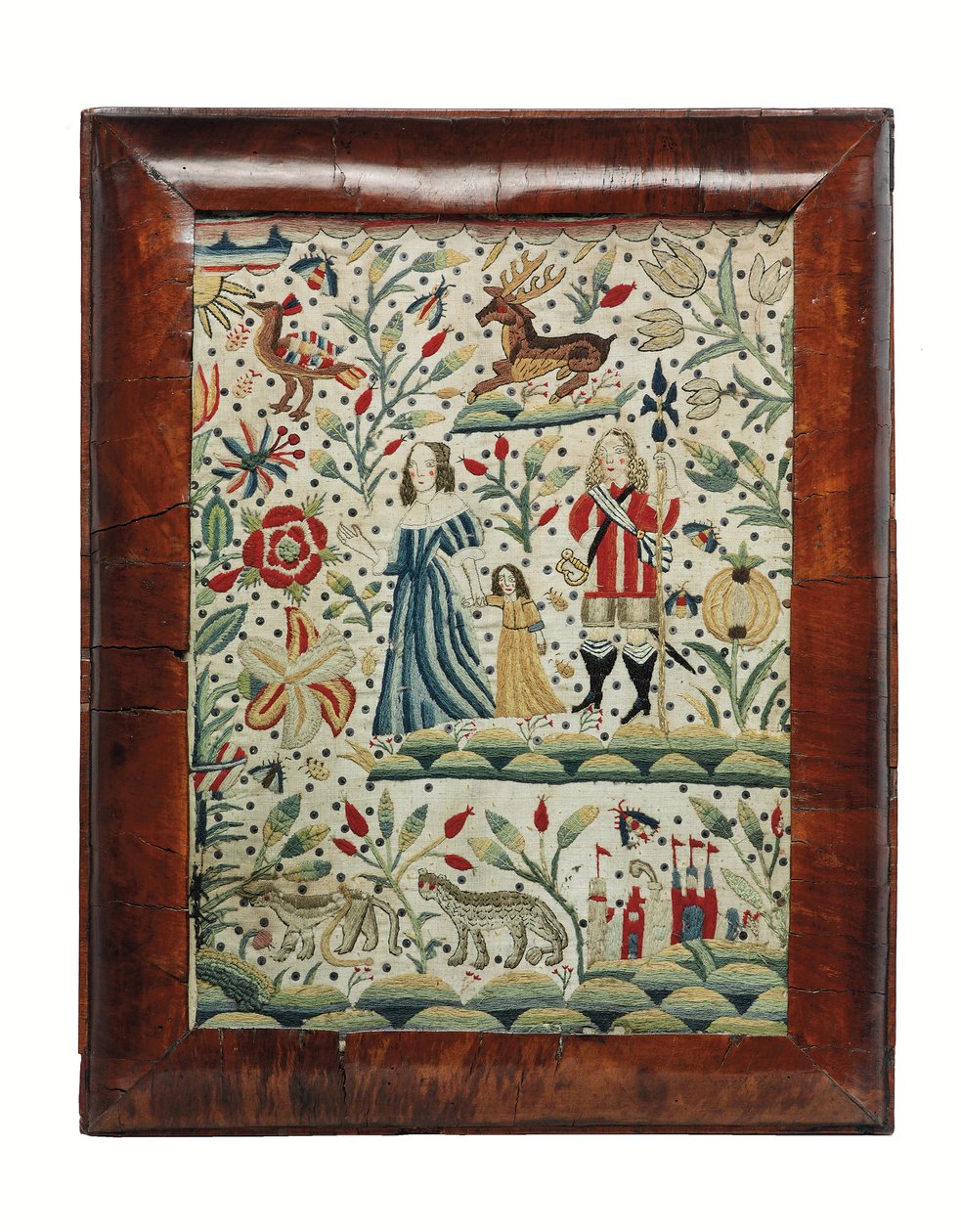 Vilmos és Mária kézimunka-képe, 1690 körül (vászon és gyapjú) alkotó: Unknown artist
