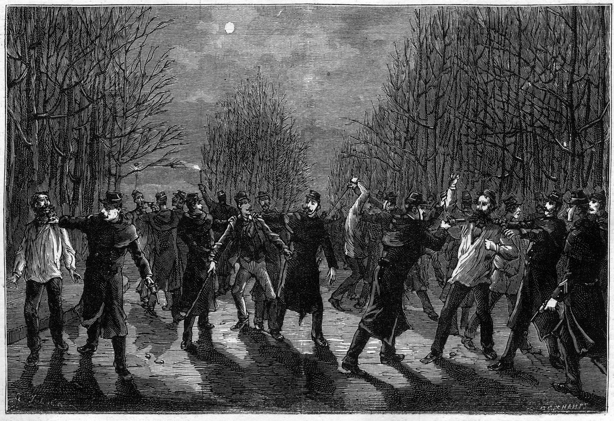 A párizsi Bois de Boulogne-ban megverték a bűnözőket 1883-ban alkotó: Unknown artist