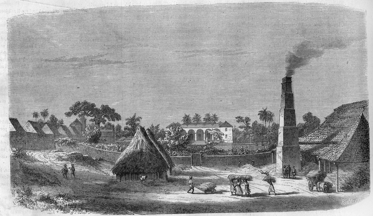 Cukorkagyár Kuba szigetén 1869-ben. alkotó: Unknown artist