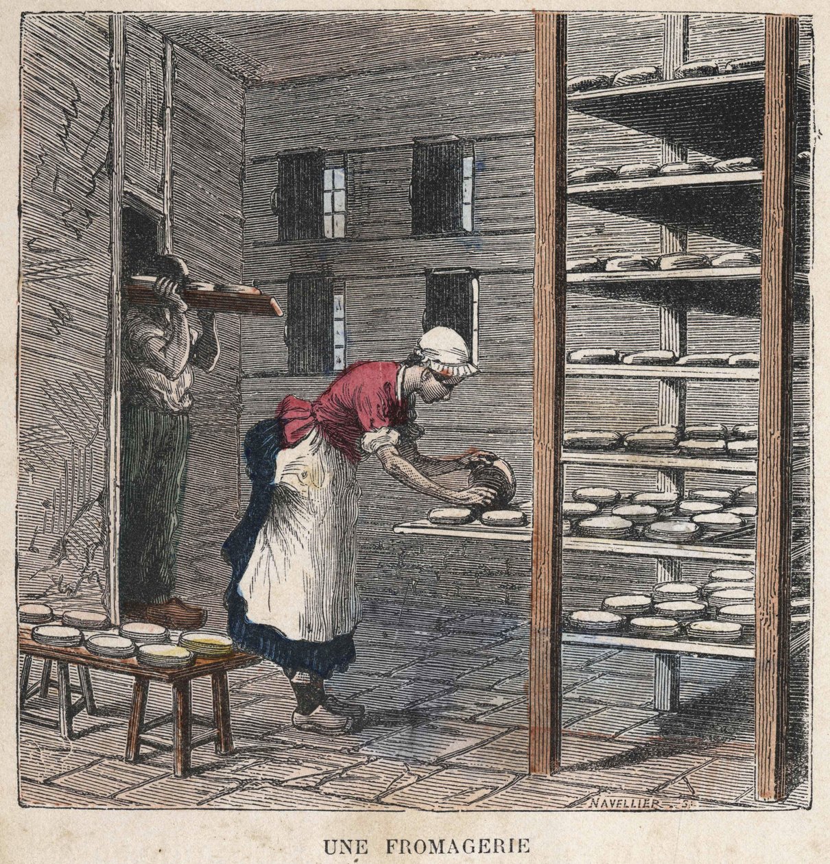 Egy sajtgyár. 19. századi illusztráció. Bianchetti kollekció. alkotó: Unknown artist