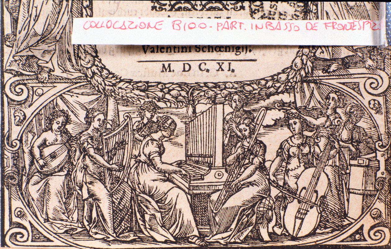 Koncert, részlet. Adam Gumpeltzhaimer zenei kompendiumának előlapja alkotó: Unknown artist