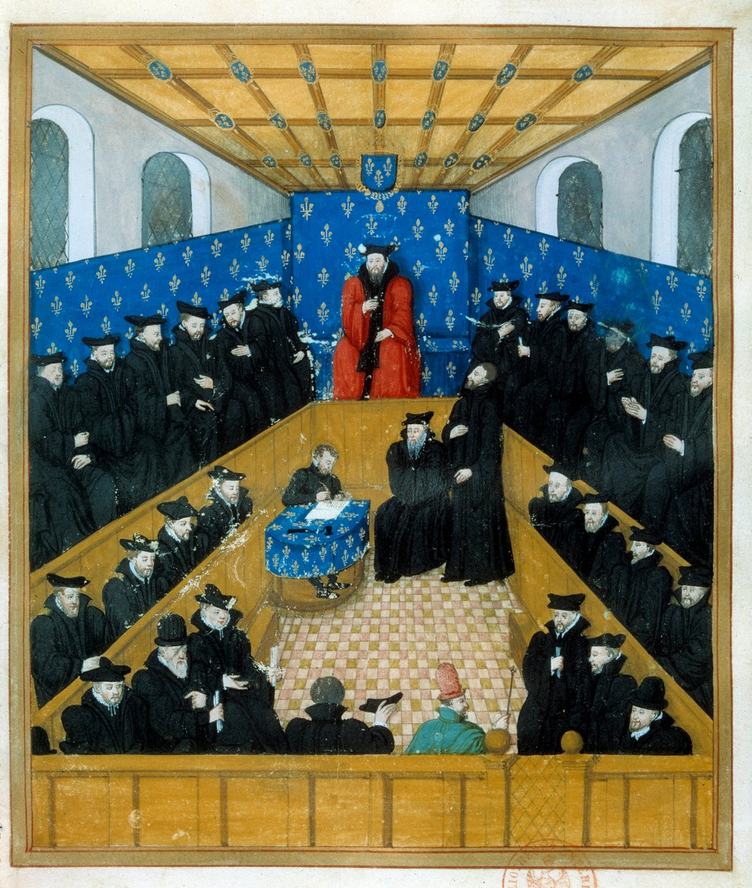 Egy bíróság a 15. században. Miniatűr. Paris, B N alkotó: Unknown artist
