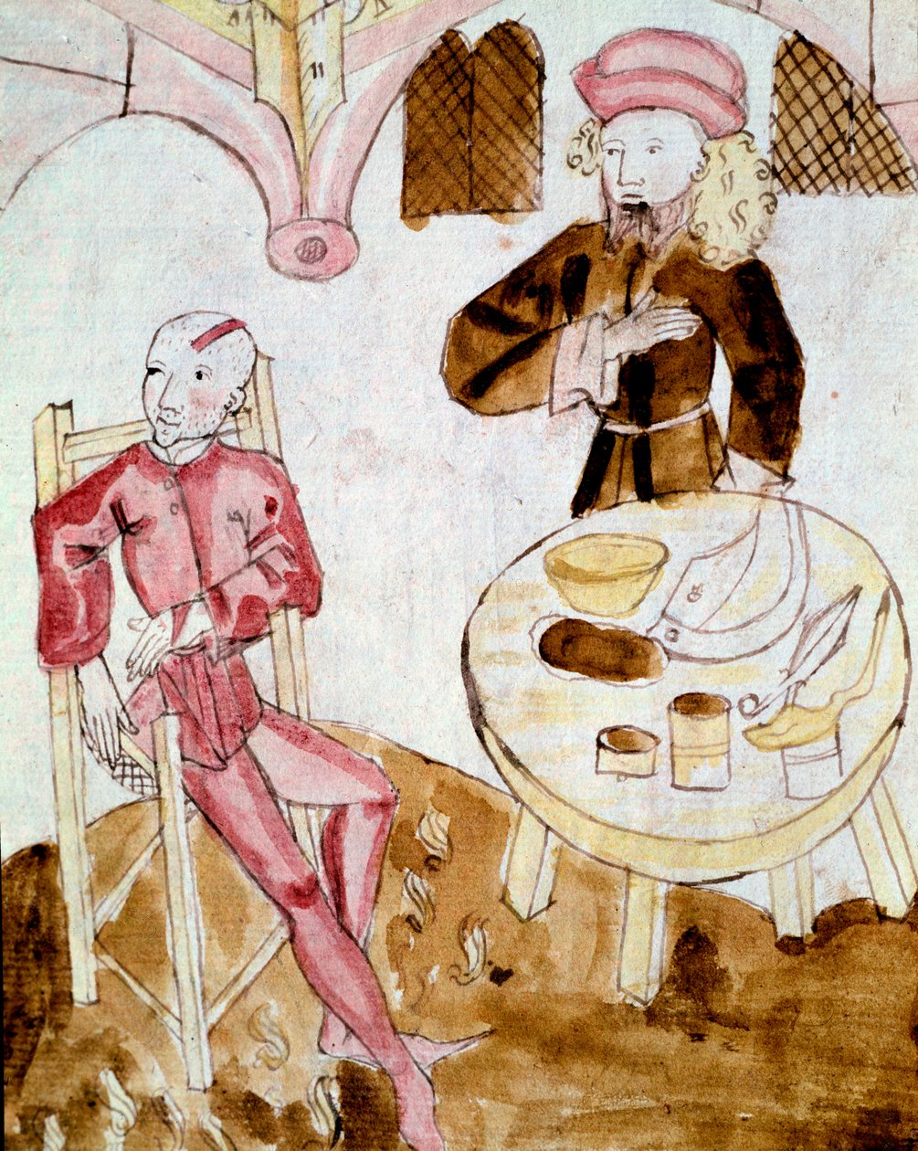 Egy pácienst látogató orvos (miniatűr alkotó: Unknown artist