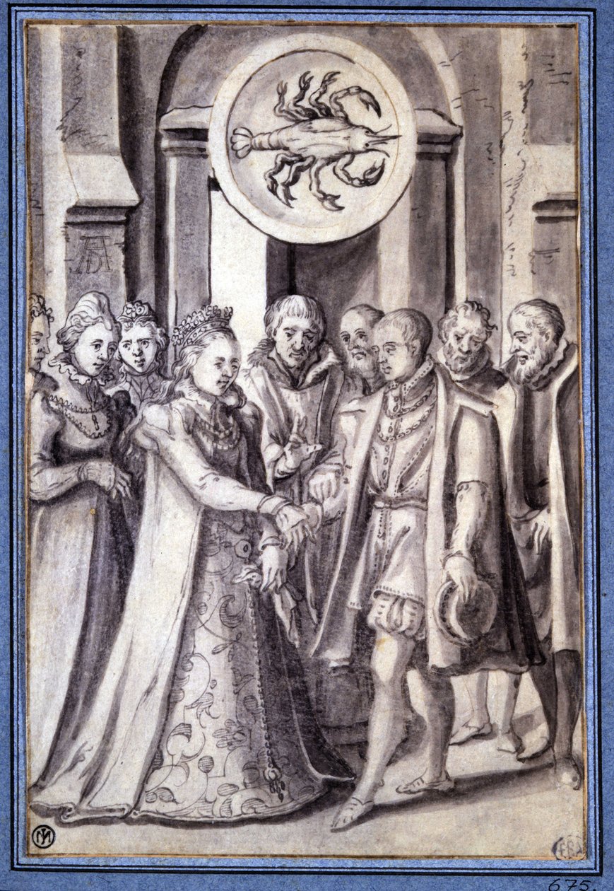 Házasság a 17. században, a rák jegyében alkotó: Unknown artist