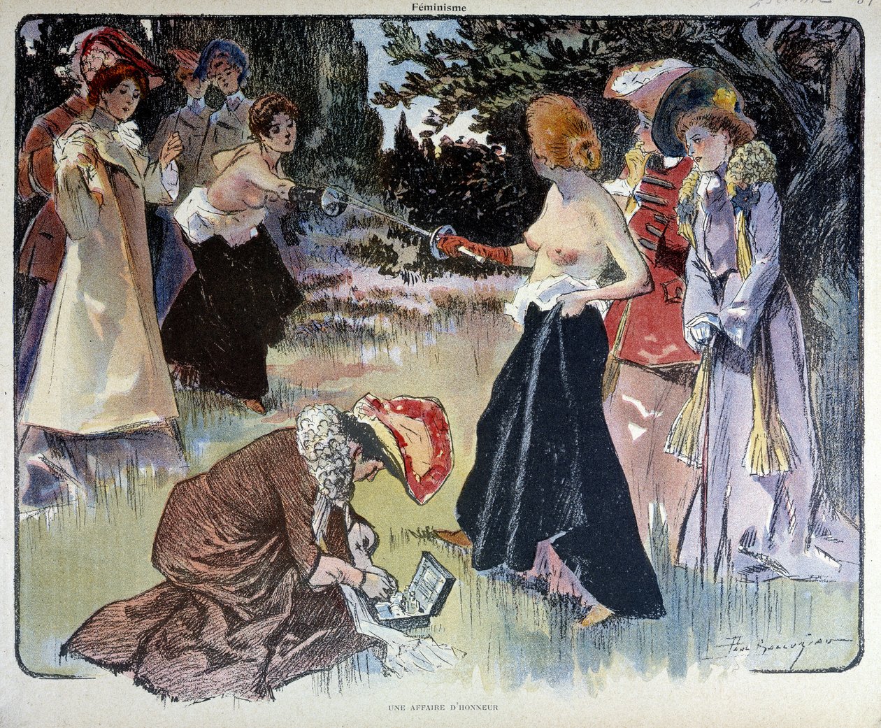 Becsületkérdés: nők kardpárbaja alkotó: Unknown artist