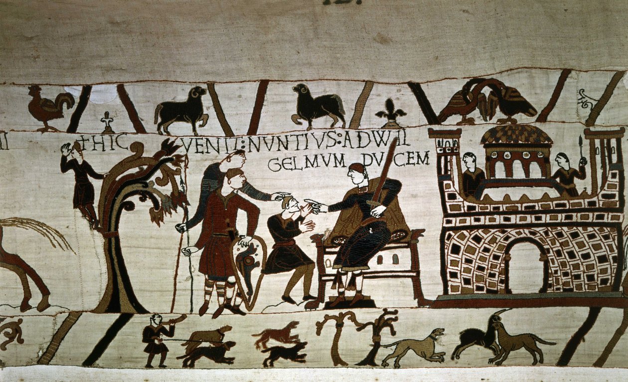 Guillaume herceg hírnöke (1027-1087) – Bayeux-i kárpit, Mathilde királynő hímzéseként ismert alkotó: Unknown artist