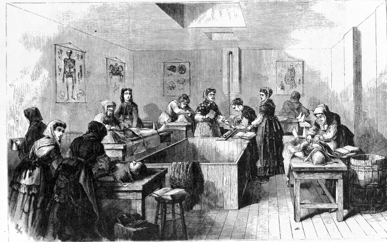 Egy hullaház az Egyesült Államokban 1890-ben. alkotó: Unknown artist