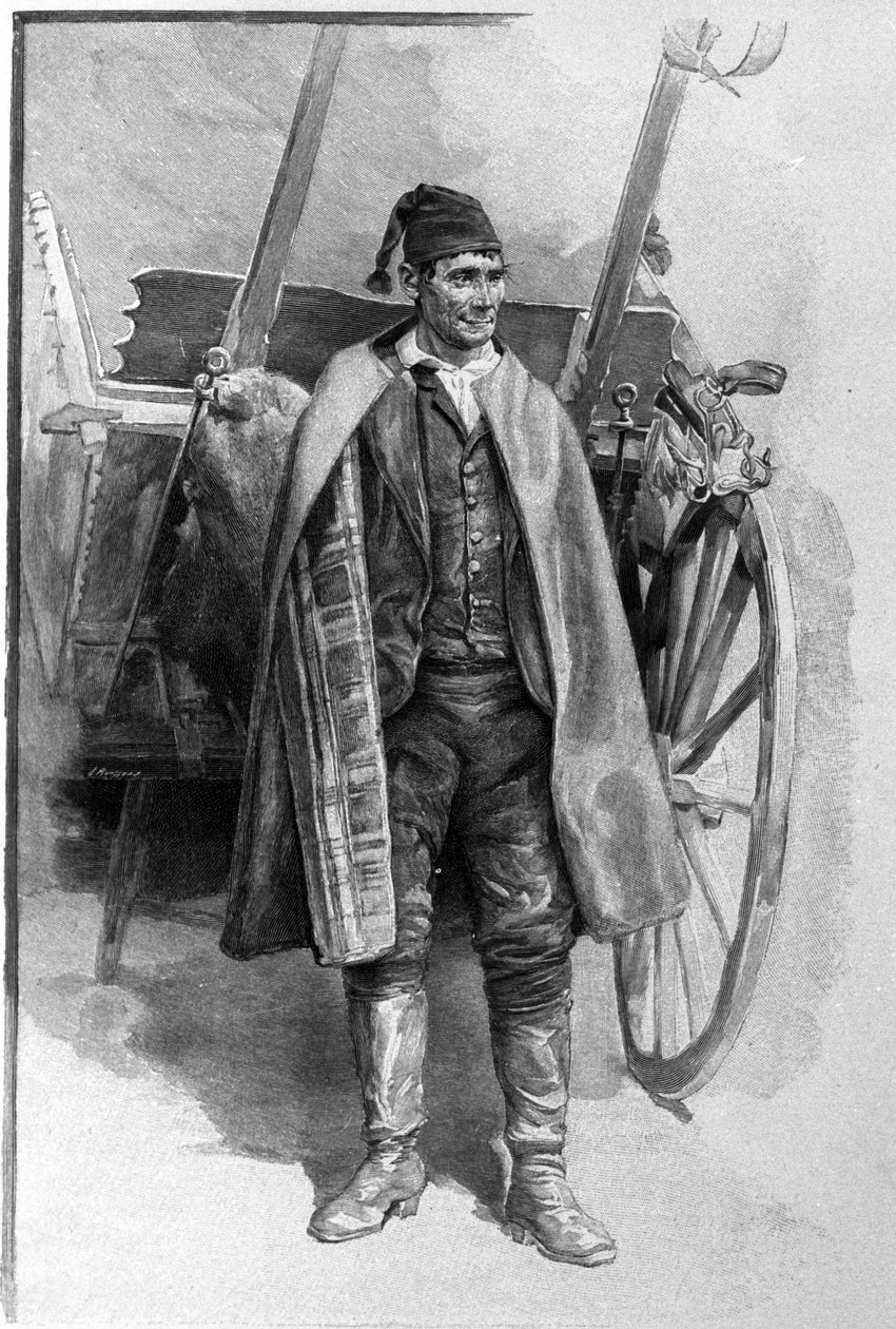 Egy paraszt a szicíliai Carini város környékéről 19. századi metszet alkotó: Unknown artist