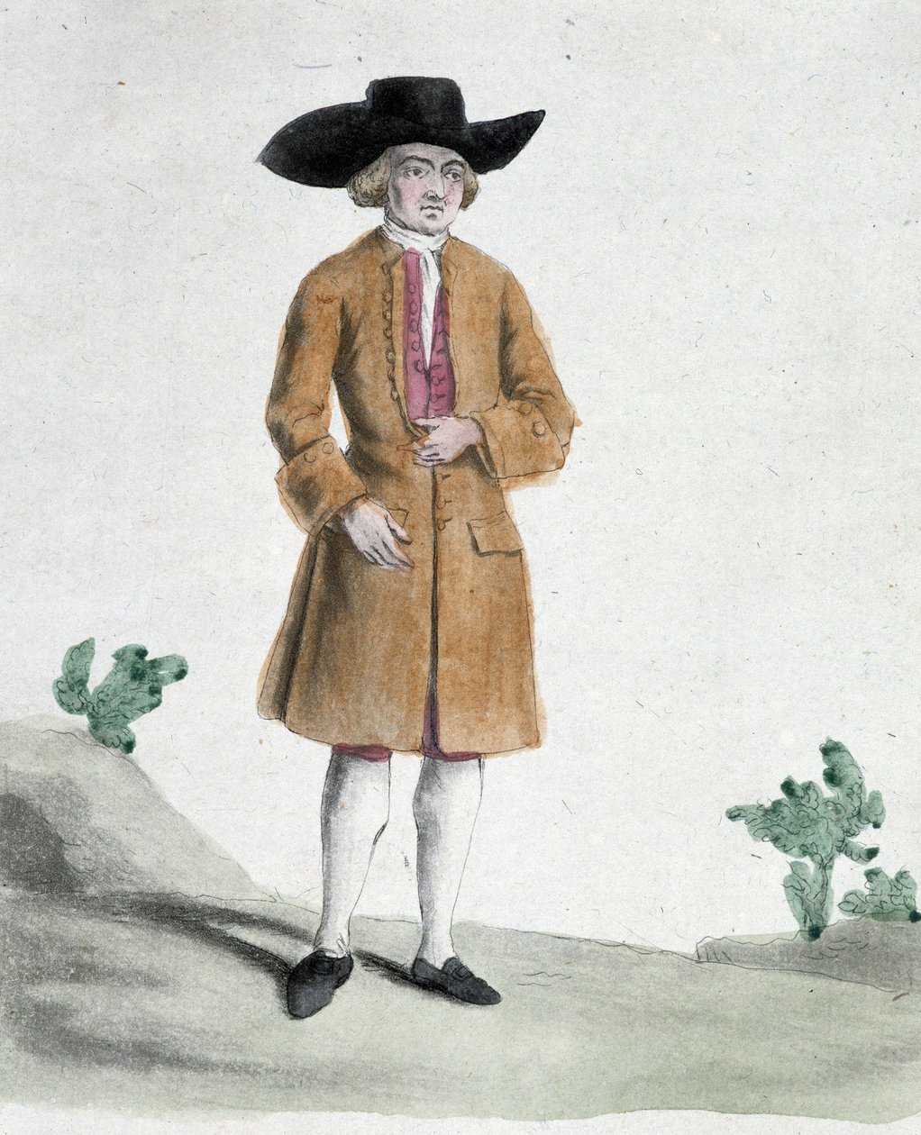 Egy kvéker - rajz, deb. 19. század alkotó: Unknown artist