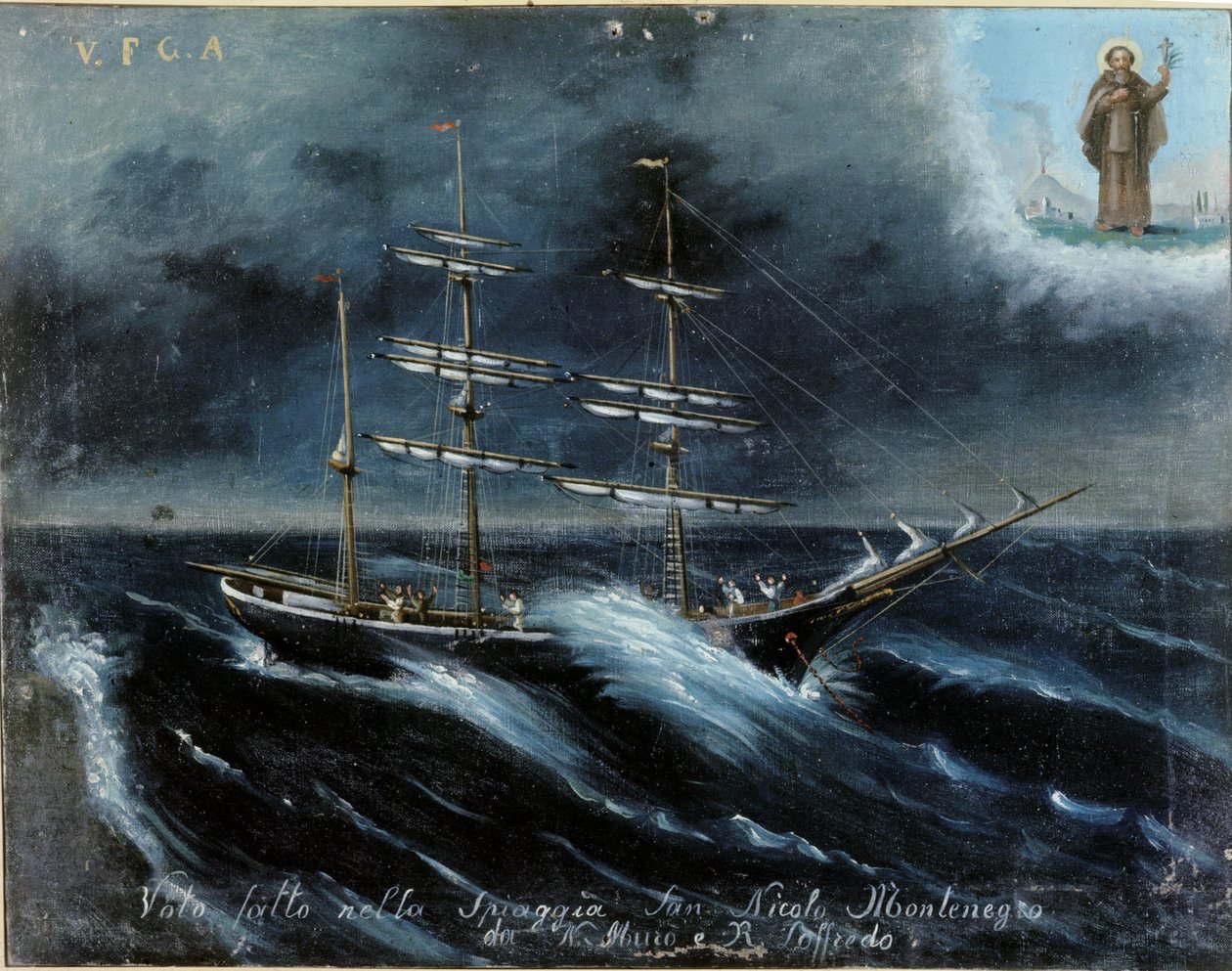 Egy szkúner, amely meg fog bukni. alkotó: Unknown artist