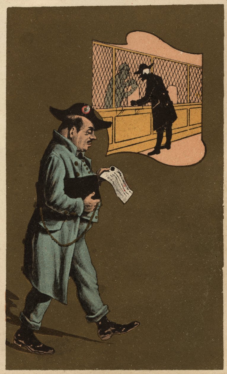 Adófelügyelő, névtelen kromolitográfia, 19. század vége. alkotó: Unknown artist