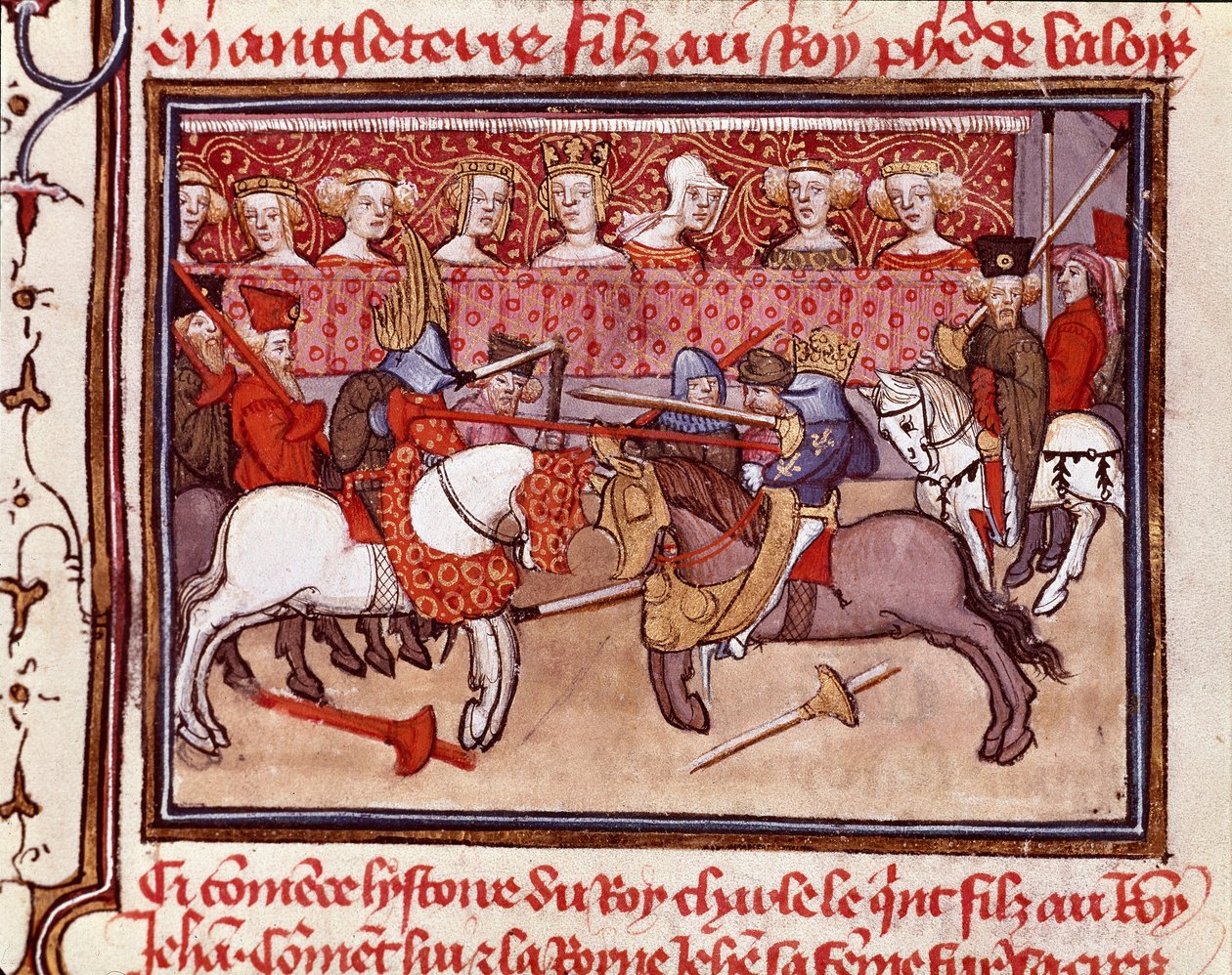 Lovagtorna V. Károly francia király idejében (1338-1380) Miniatűr a „Les grandes Chronicles de France” 14. századi Chantilly-ből, Musee Conde alkotó: Unknown artist