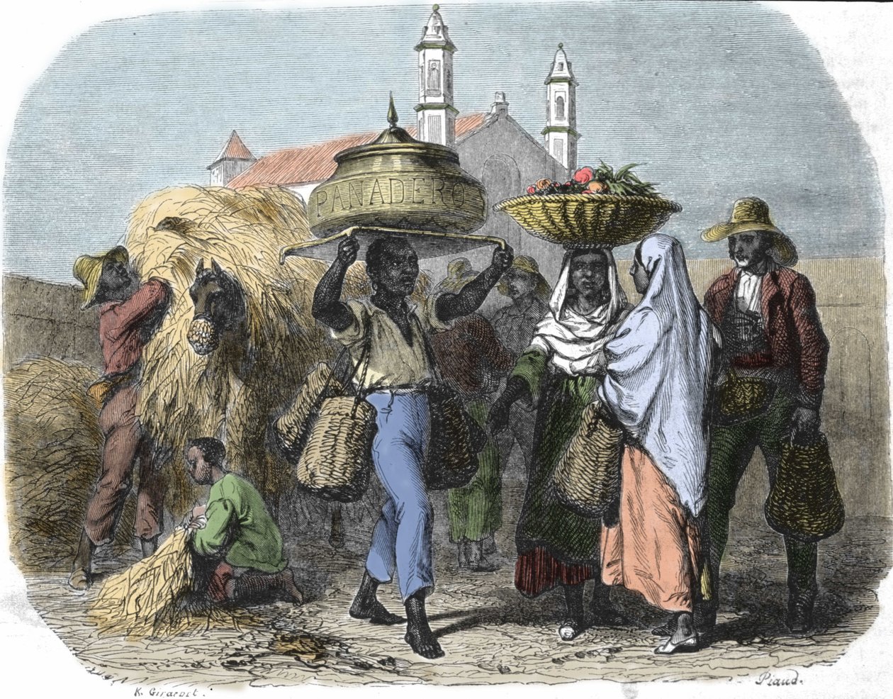 Utazó kenyérárus Kubában, 1870-es metszet alkotó: Unknown artist