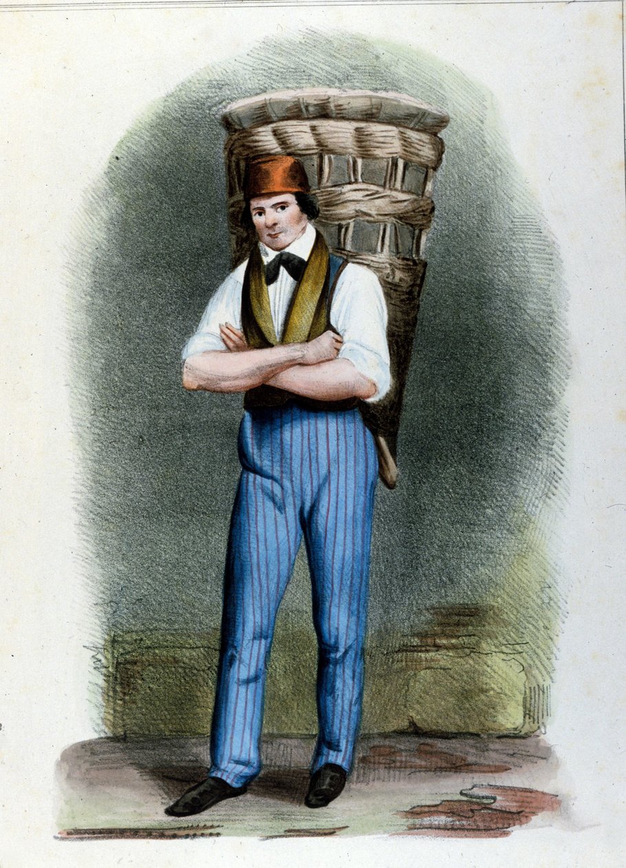 Egy utazó kenyérárus. Milánói metszet 1820 körül. alkotó: Unknown artist