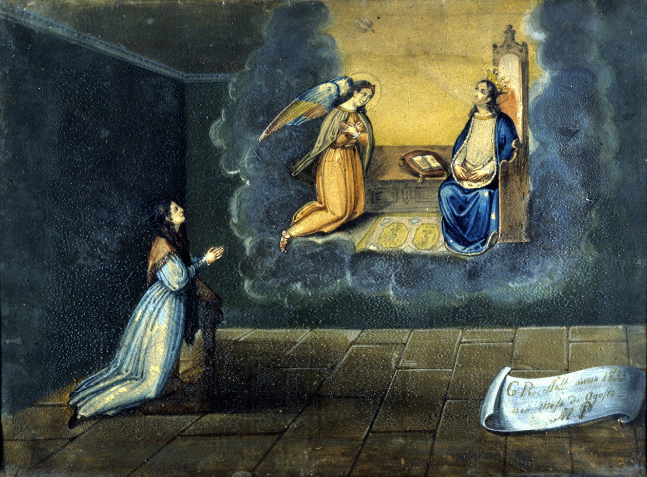 Egy fiatal nő imádkozik. Ex voto a Madonna delle Grazie de Monza szentélyéből. 1833. alkotó: Unknown artist