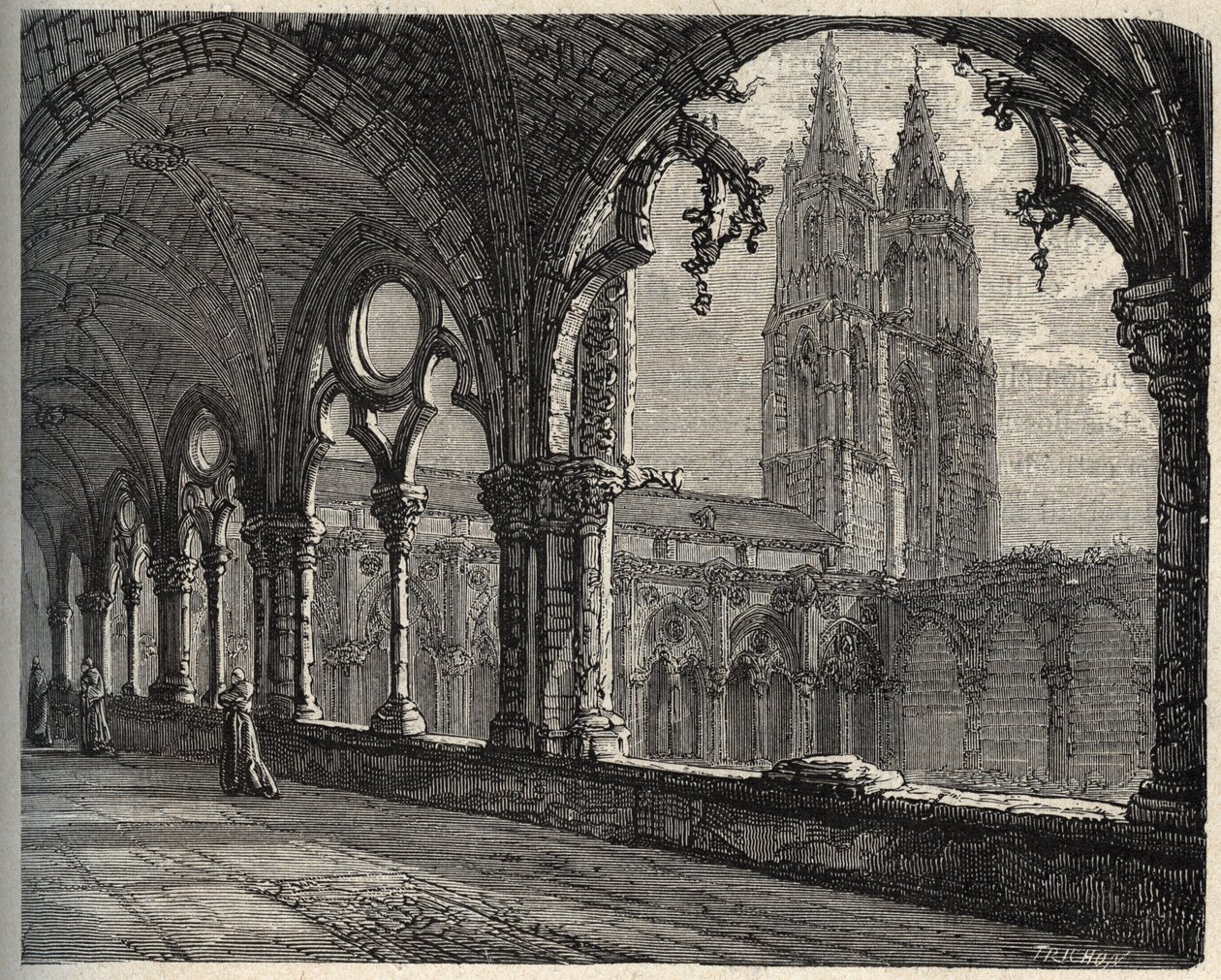 Abbaye Saint-Jean-des-Vignes - Soissons - (Saint Jean des Vignes) - metszet „” PATRIE” betűkkel - PECTUREQUIREQUE FRANCIAORSZÁG LEÍRÁSA 6 KÖTETÉSBEN LUCIEN HUARD TÁRSA - 19. század vége alkotó: Unknown artist
