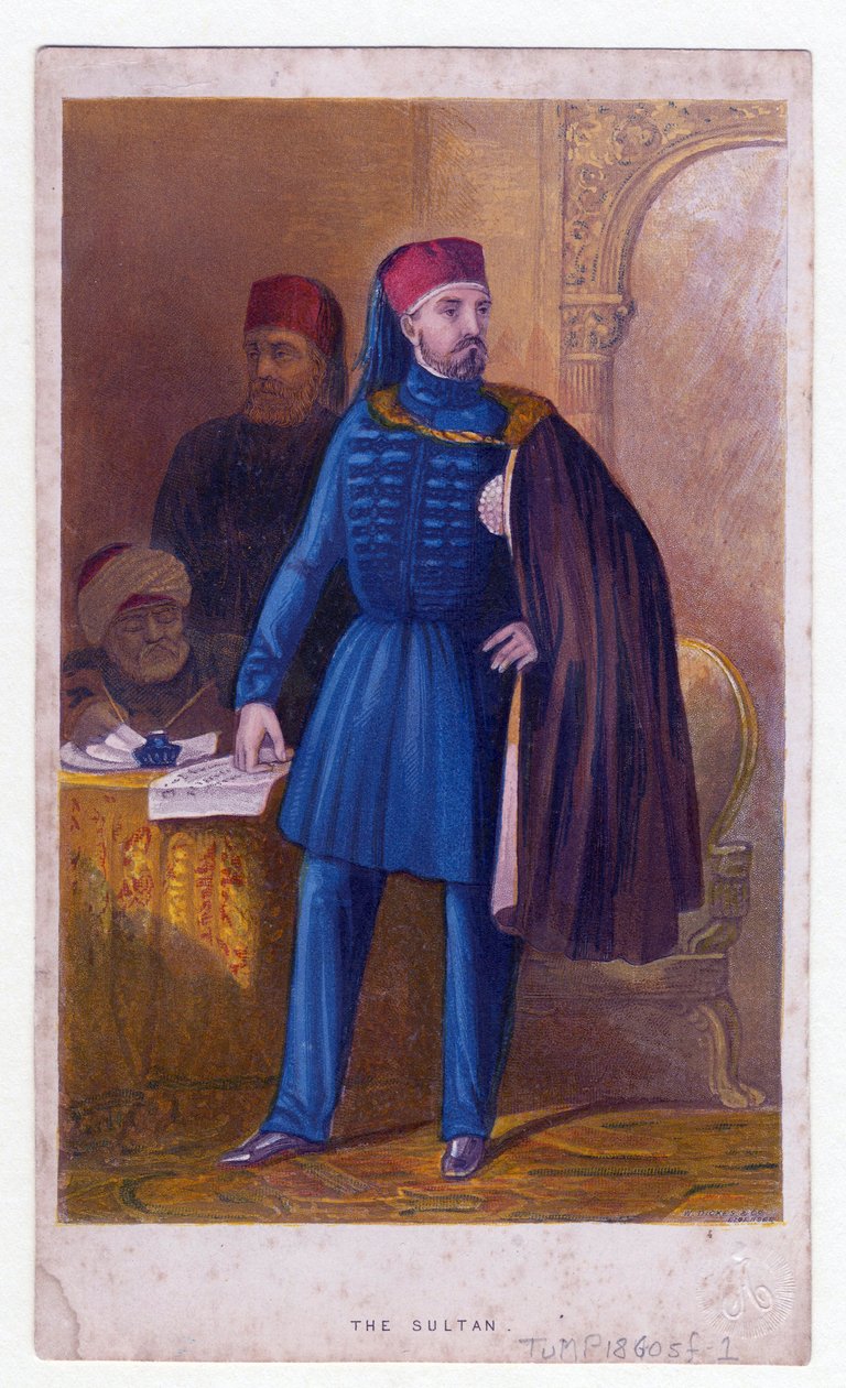 Abdulmecid Ier (Abdul Medjid, Abdul-Medjid) - I. Abduelmecid szultán (1823-1861) - Névtelen - 1850 - Színes litográfia - Magángyűjtemény alkotó: Unknown artist