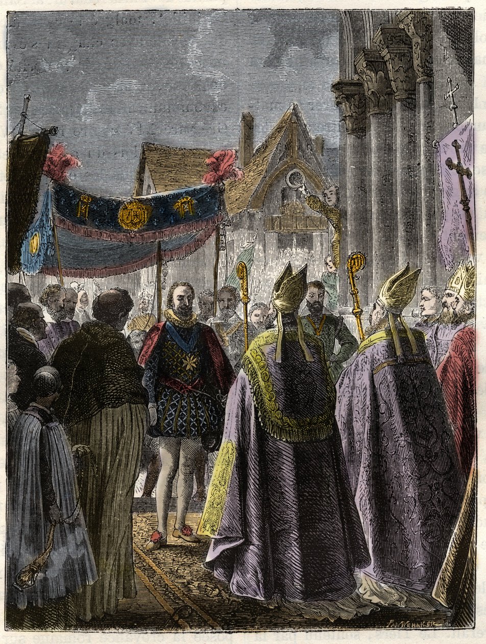 IV. Henrik elítélése és katolicizmusra való áttérés St. Denisben július 15-én alkotó: Unknown artist