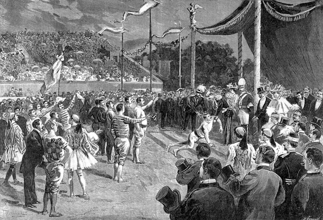 Az olimpiai játékokról: a maratoni futó – „” The Illustré Journal”-ban”, 1896.04.26. alkotó: Unknown artist