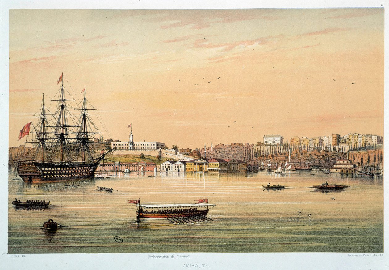 Admiraut: „” Admirális csónakja”” A 19. századi Párizs litográfiája, díszítőművészet alkotó: Unknown artist