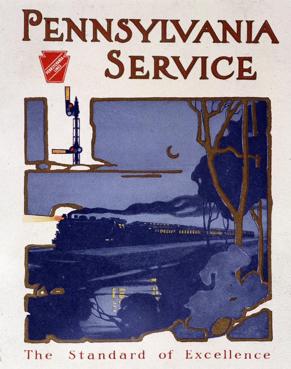 Reklámplakát a Pennsylvania Service vonatokhoz, 19. század vége alkotó: Unknown artist